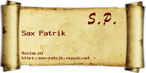 Sax Patrik névjegykártya